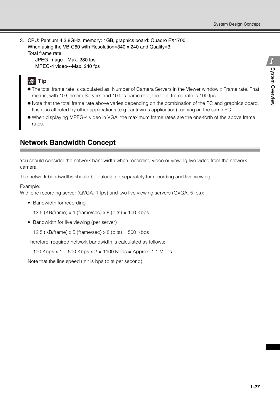 Network bandwidth concept, Network bandwidth concept -27 | Canon VB-C60 User Manual | Page 41 / 288