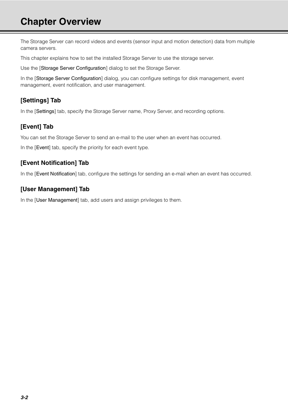 Chapter overview, Chapter overview -2 | Canon VB-C60 User Manual | Page 54 / 288