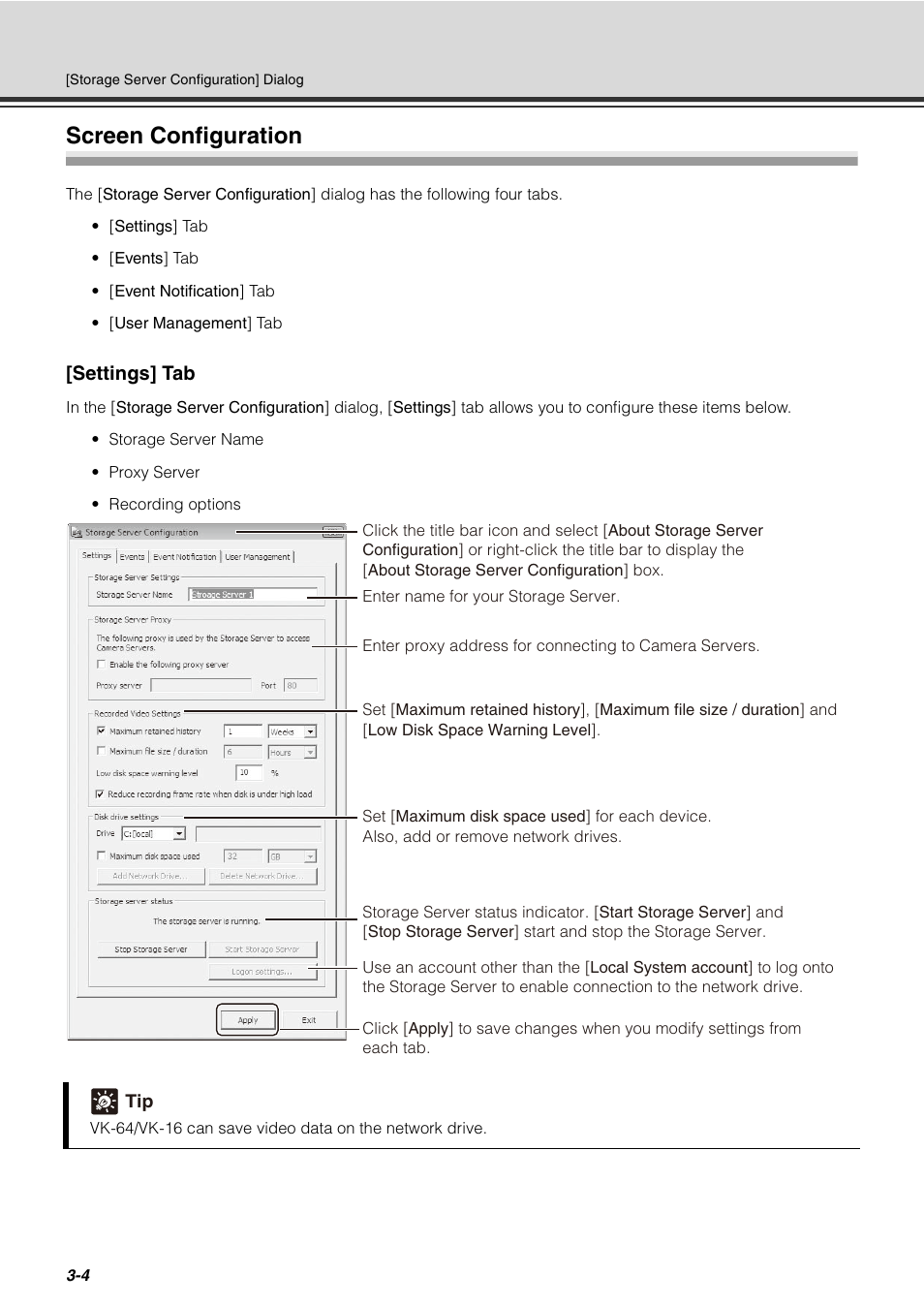 Screen configuration, Screen configuration -4, Settings] tab | Canon VB-C60 User Manual | Page 56 / 288