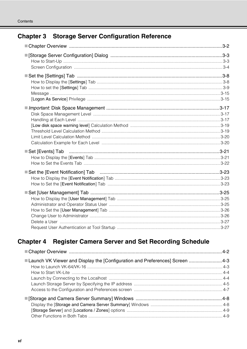 Chapter 3 storage server configuration reference | Canon VB-C60 User Manual | Page 6 / 288