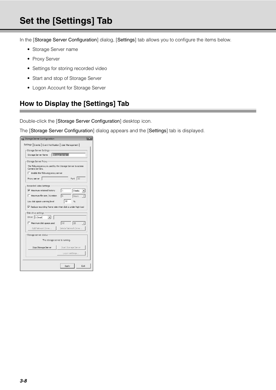 Set the [settings] tab, How to display the [settings] tab, Set the [settings] tab -8 | How to display the [settings] tab -8 | Canon VB-C60 User Manual | Page 60 / 288