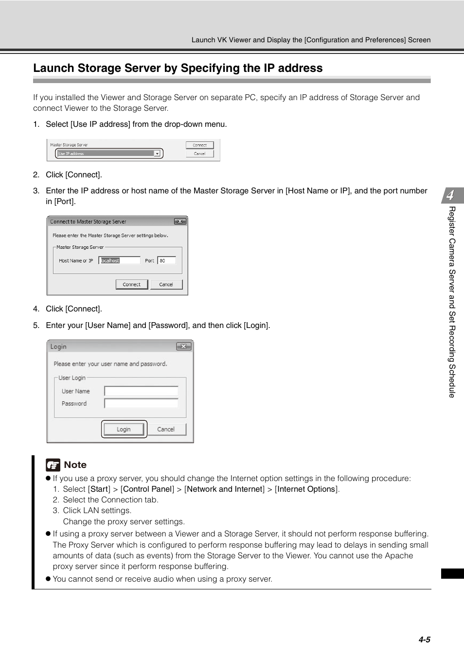 Launch storage server by specifying the ip address, P. 4-5) | Canon VB-C60 User Manual | Page 85 / 288