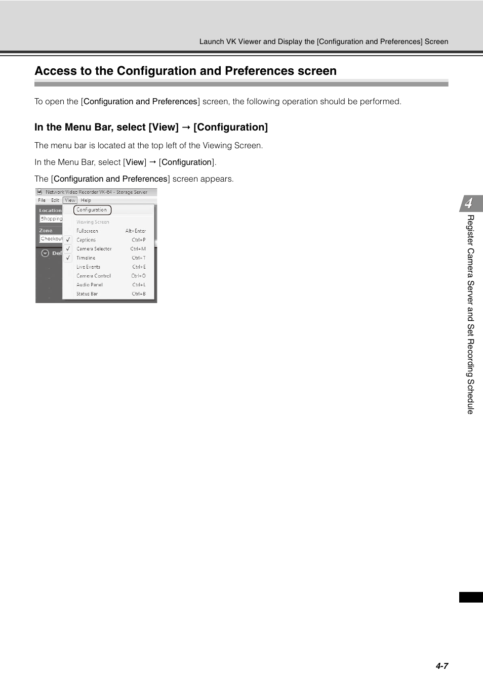 Access to the configuration and preferences screen | Canon VB-C60 User Manual | Page 87 / 288