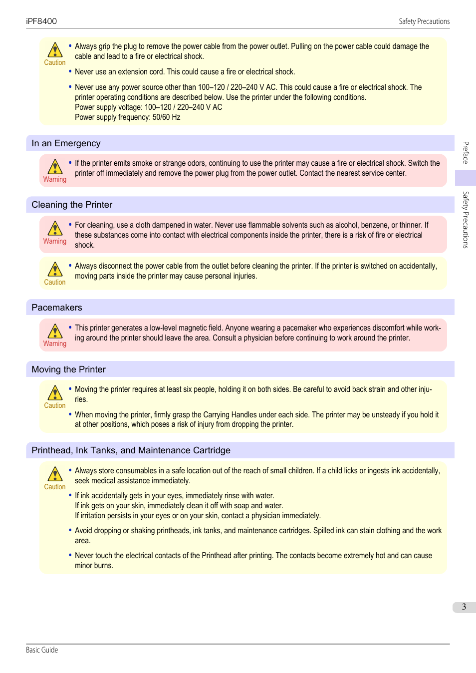 Canon imagePROGRAF iPF8400 User Manual | Page 3 / 157