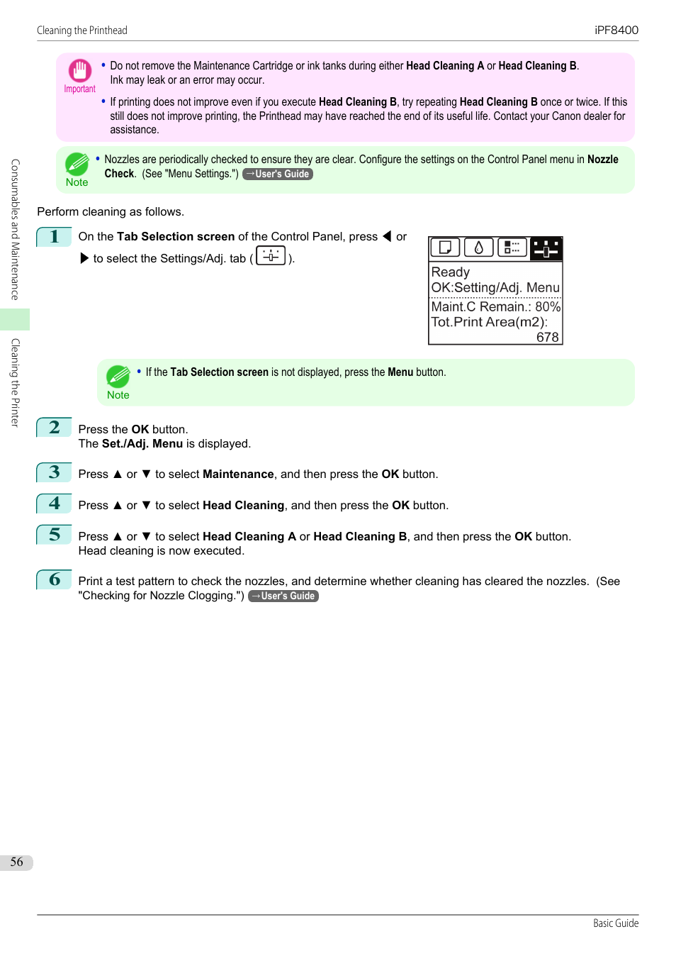 Canon imagePROGRAF iPF8400 User Manual | Page 56 / 157