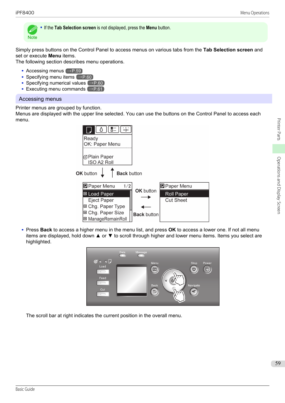 Canon imagePROGRAF iPF8400 User Manual | Page 59 / 157