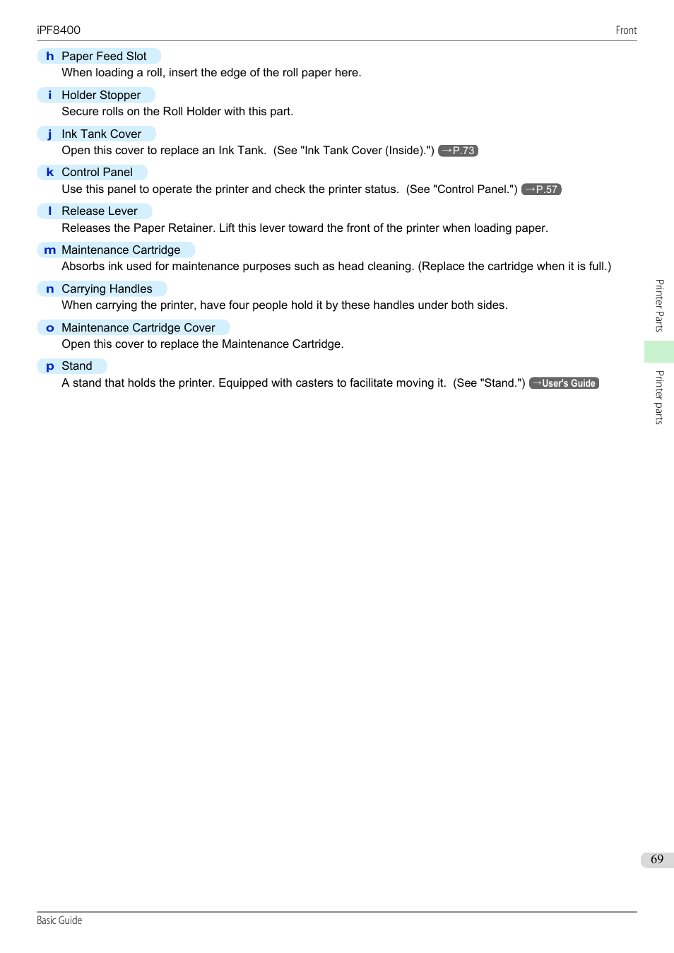 Canon imagePROGRAF iPF8400 User Manual | Page 69 / 157