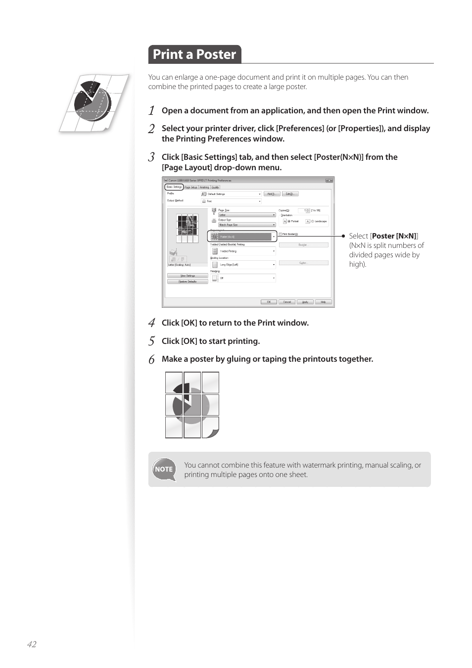 Print a poster, Print a poster ………………………………………………………… 42 | Canon FAXPHONE L190 User Manual | Page 42 / 100