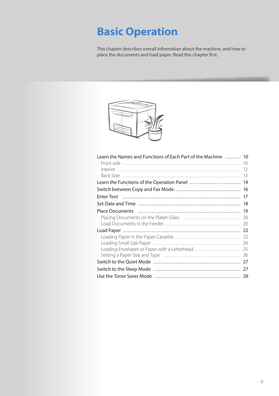 Basic operation | Canon FAXPHONE L190 User Manual | Page 9 / 100