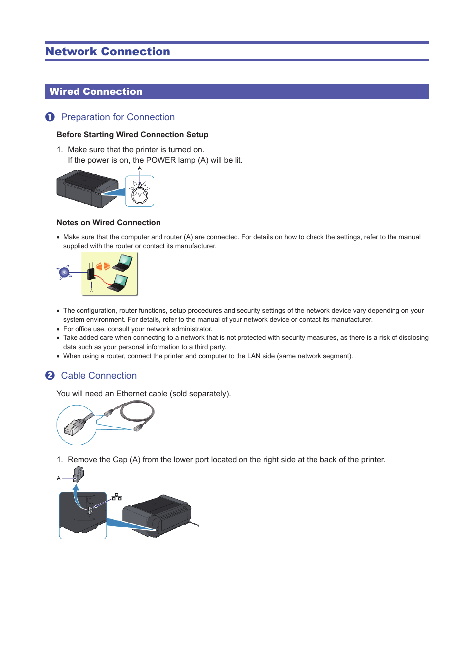 Network connection | Canon PIXMA PRO-1 User Manual | Page 3 / 4