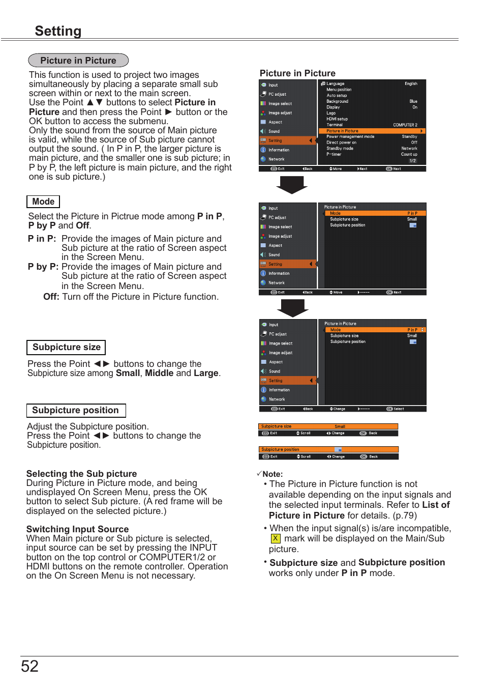 Setting | Canon LV-8320 User Manual | Page 52 / 81