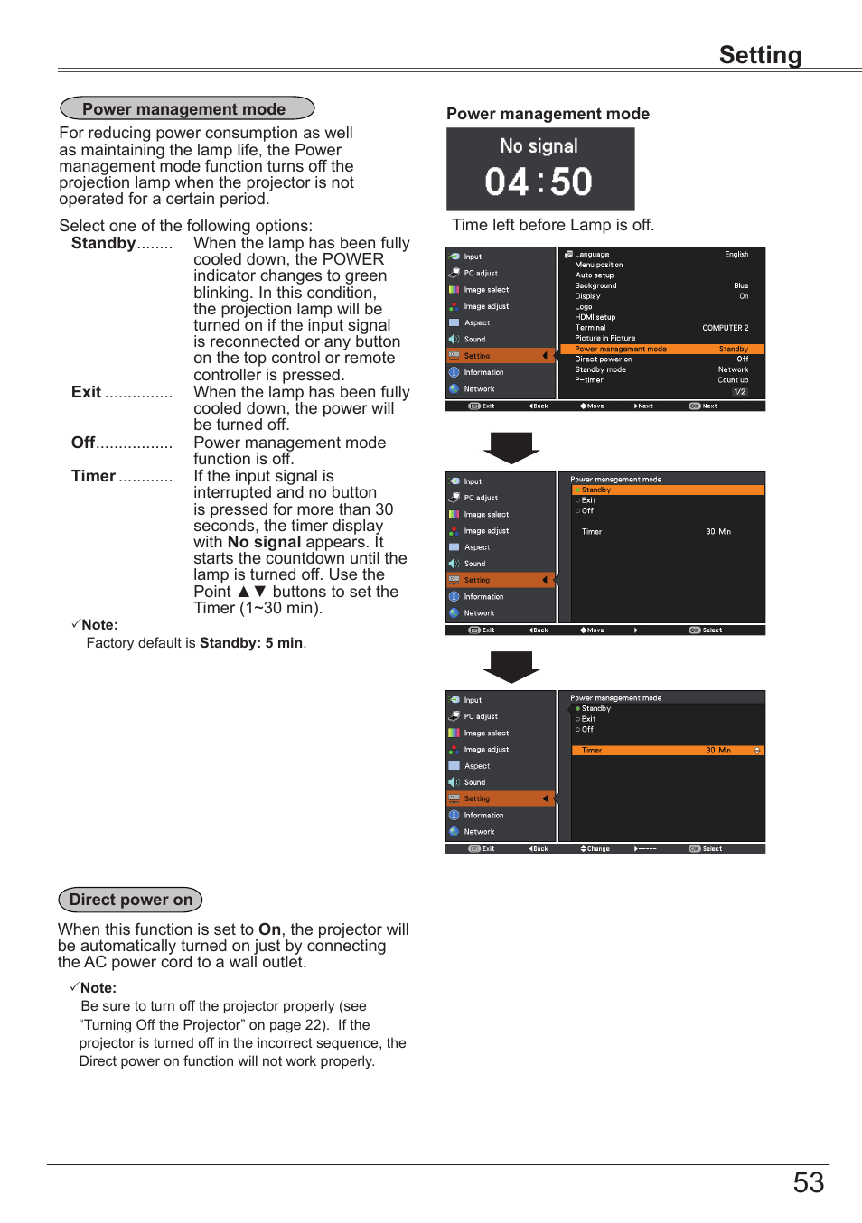 Setting | Canon LV-8320 User Manual | Page 53 / 81