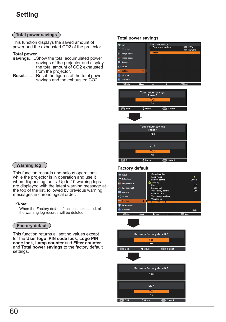 Setting | Canon LV-8320 User Manual | Page 60 / 81