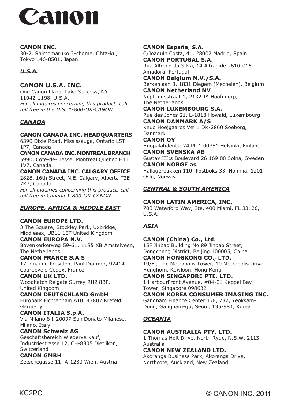 Appendix | Canon LV-8320 User Manual | Page 81 / 81