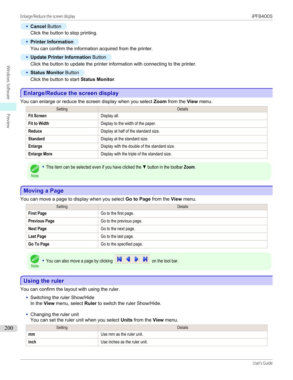 Enlarge/reduce the screen display, Using the ruler | Canon imagePROGRAF iPF8400S User Manual | Page 200 / 1004