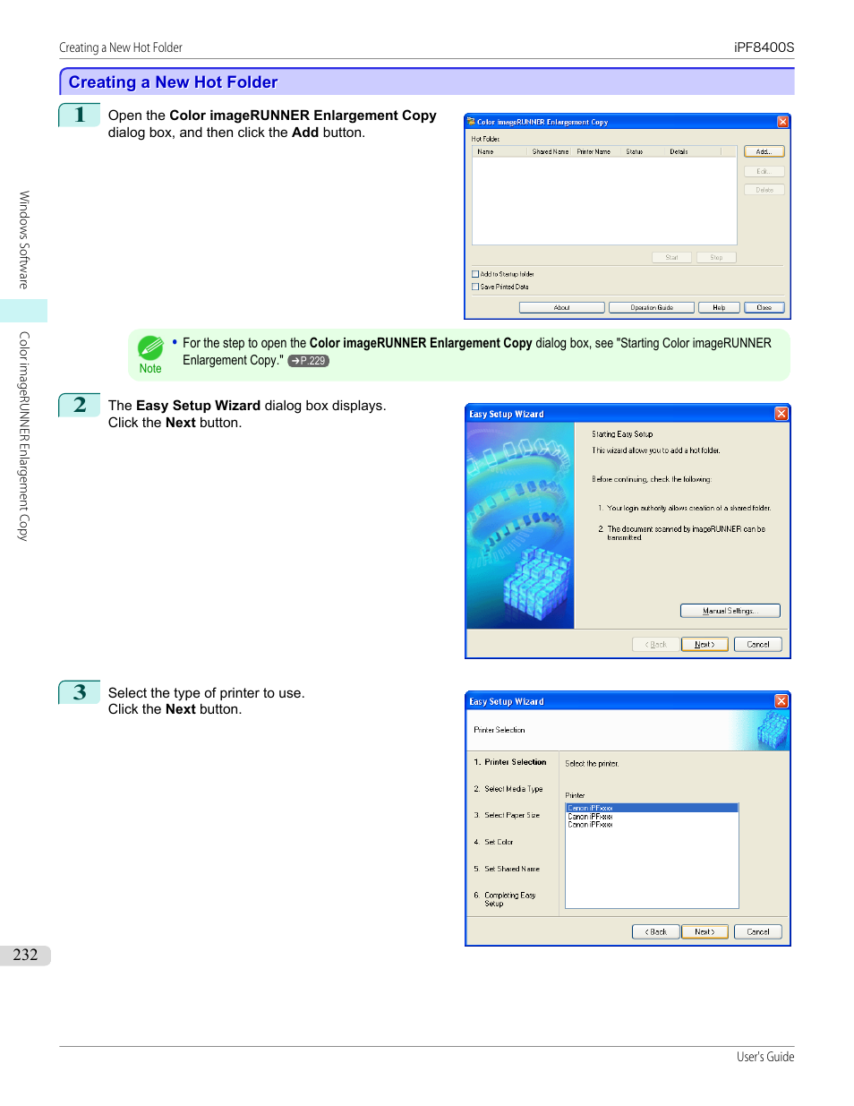 Creating a new hot folder | Canon imagePROGRAF iPF8400S User Manual | Page 232 / 1004