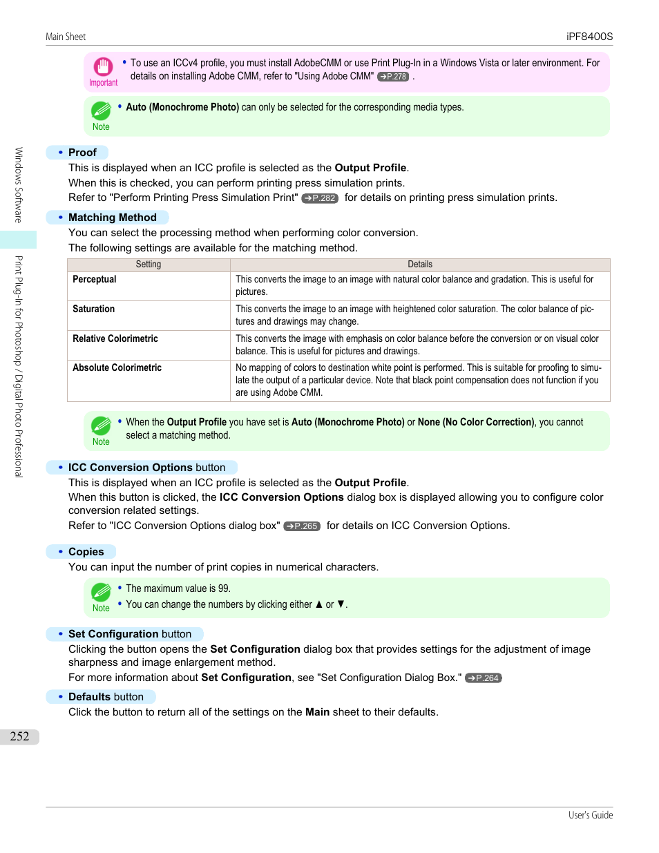 Canon imagePROGRAF iPF8400S User Manual | Page 252 / 1004
