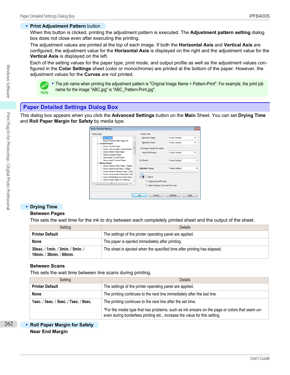 Paper detailed settings dialog box, P.262 | Canon imagePROGRAF iPF8400S User Manual | Page 262 / 1004