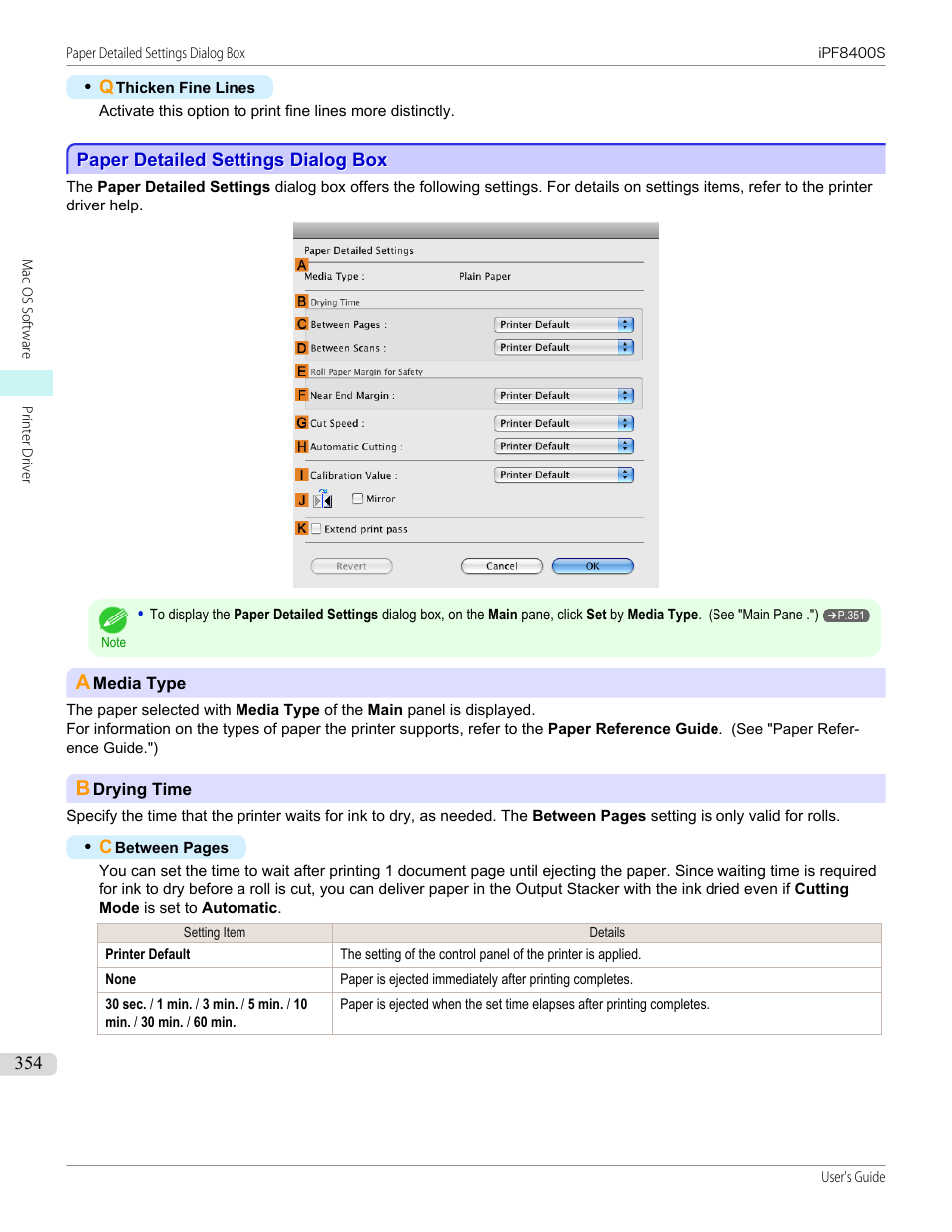 Paper detailed settings dialog box, P.354 | Canon imagePROGRAF iPF8400S User Manual | Page 354 / 1004