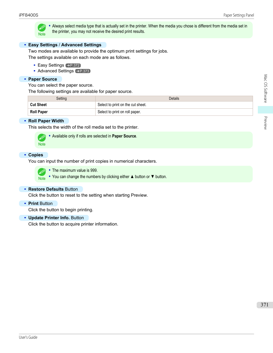 Canon imagePROGRAF iPF8400S User Manual | Page 371 / 1004