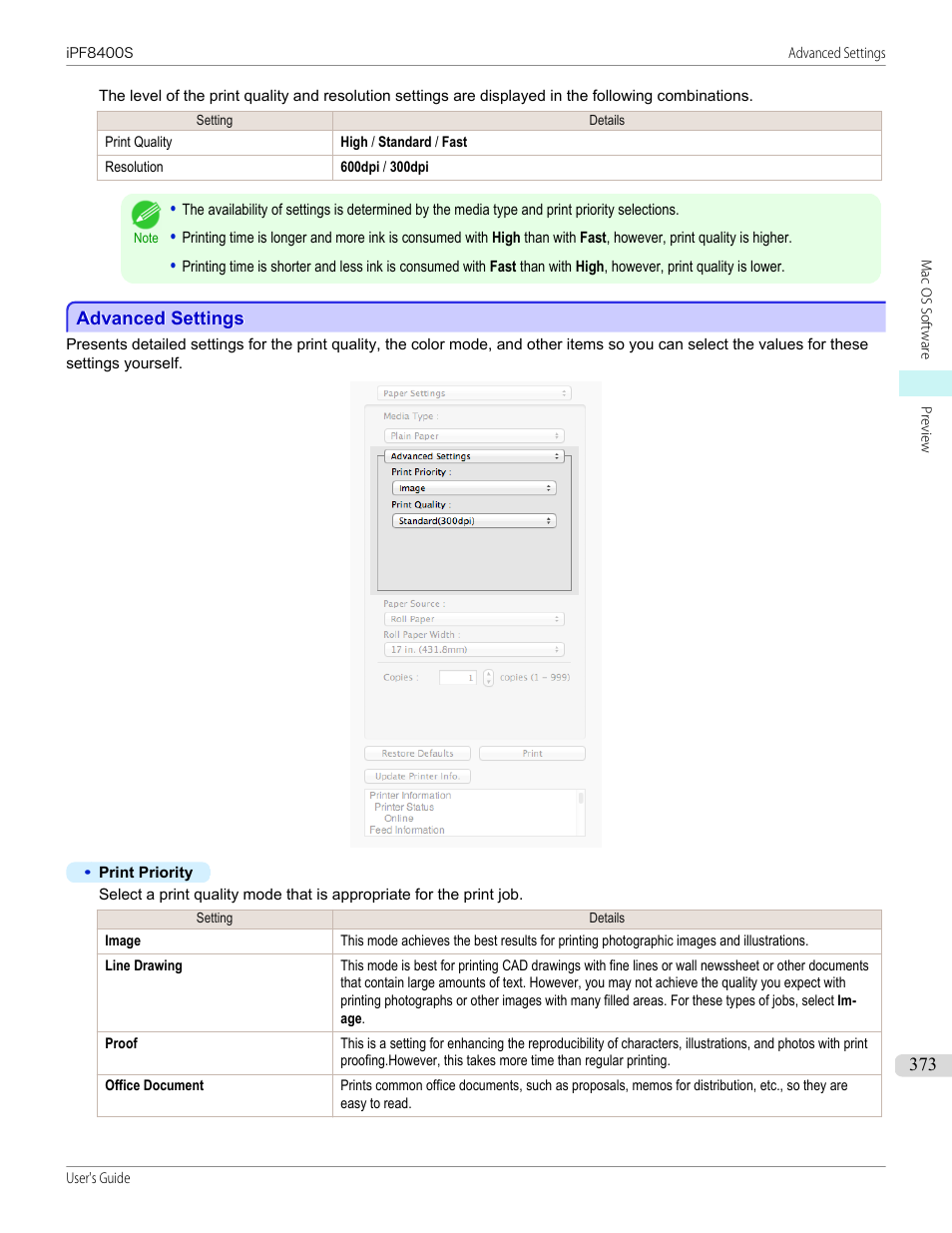 Advanced settings, P.373 | Canon imagePROGRAF iPF8400S User Manual | Page 373 / 1004