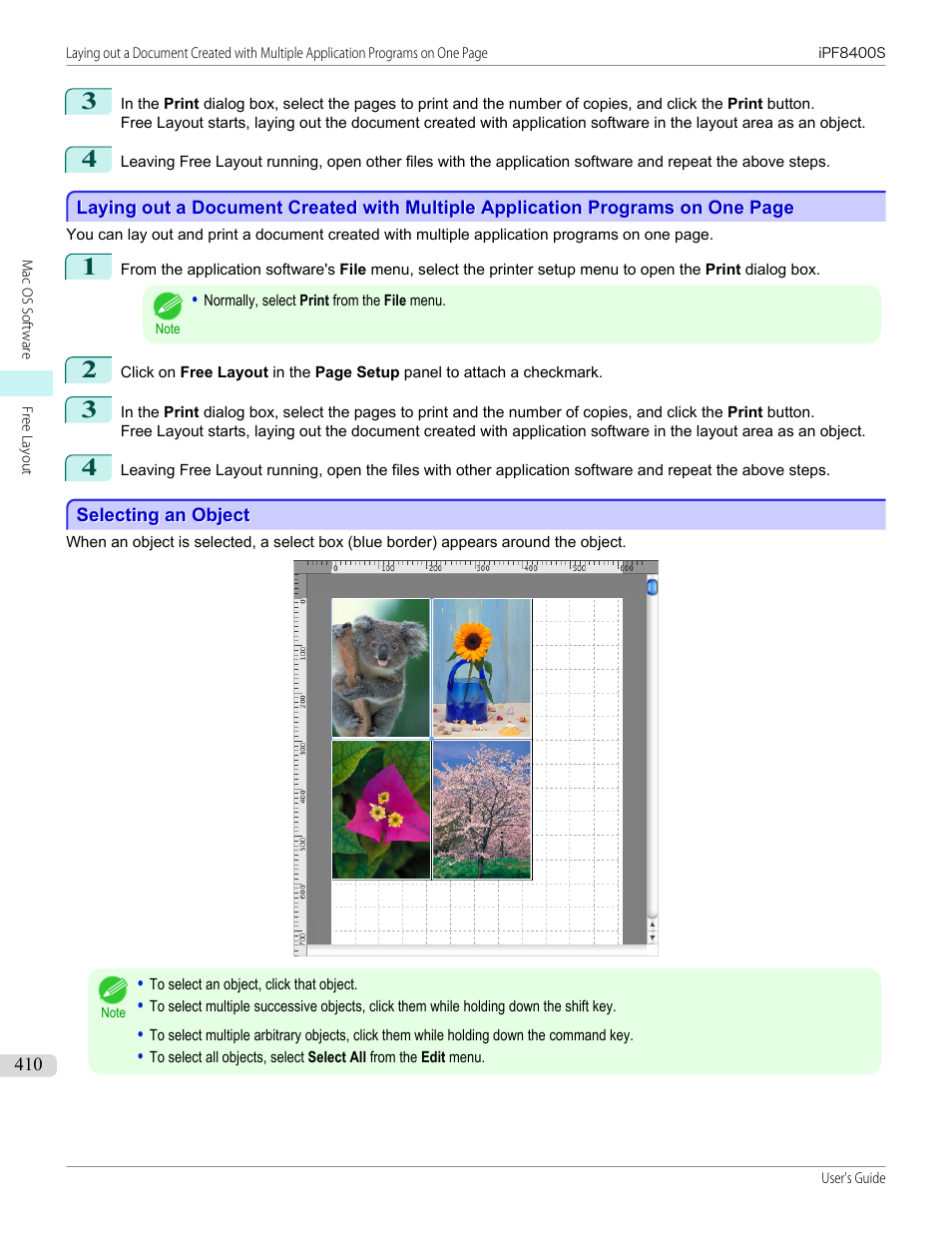 Selecting an object | Canon imagePROGRAF iPF8400S User Manual | Page 410 / 1004