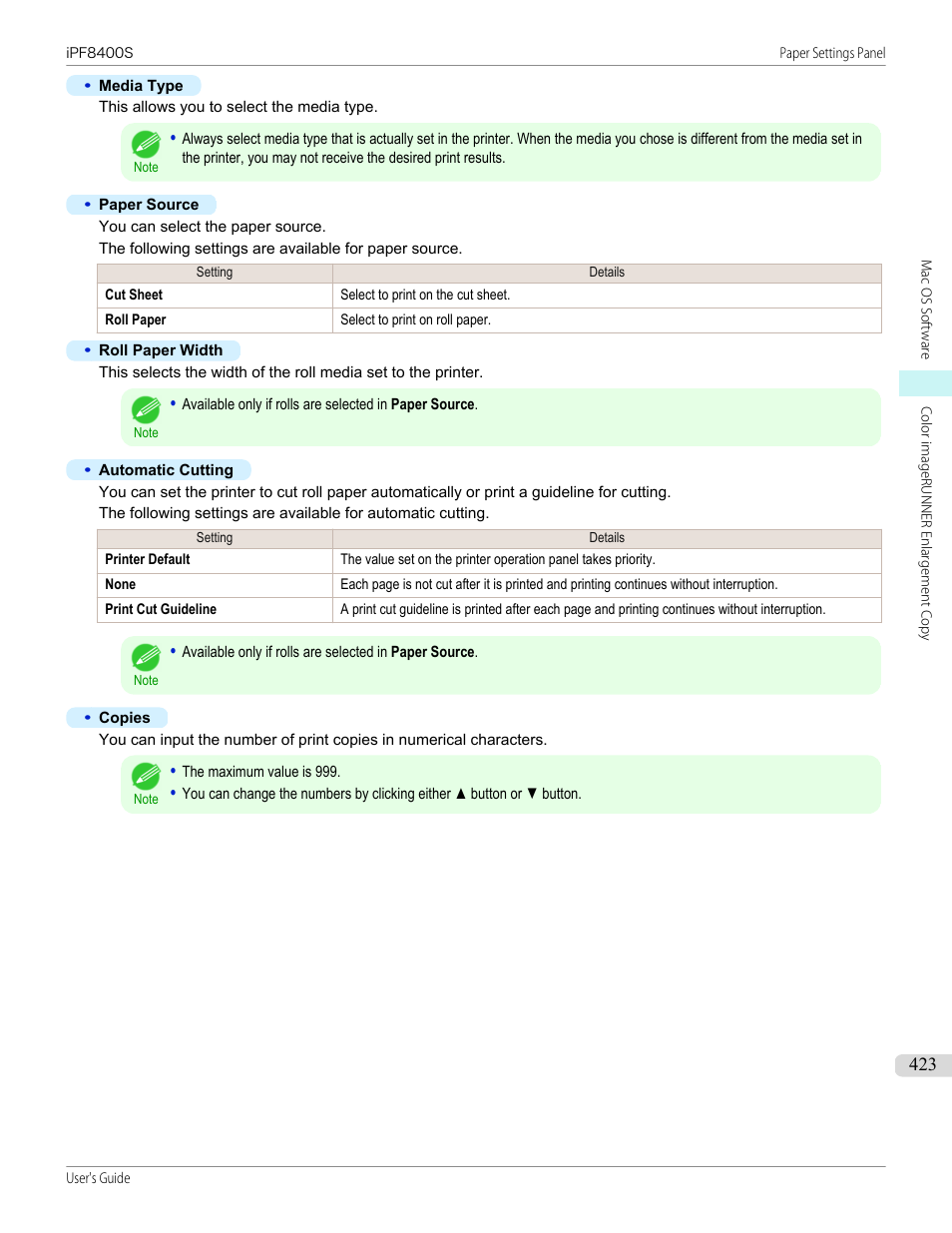 Canon imagePROGRAF iPF8400S User Manual | Page 423 / 1004