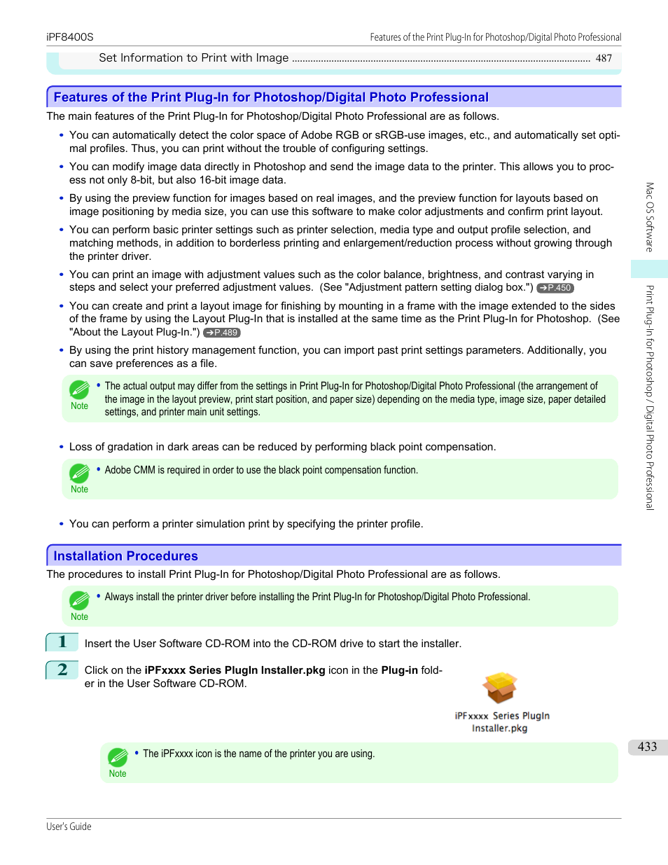 Installation procedures | Canon imagePROGRAF iPF8400S User Manual | Page 433 / 1004