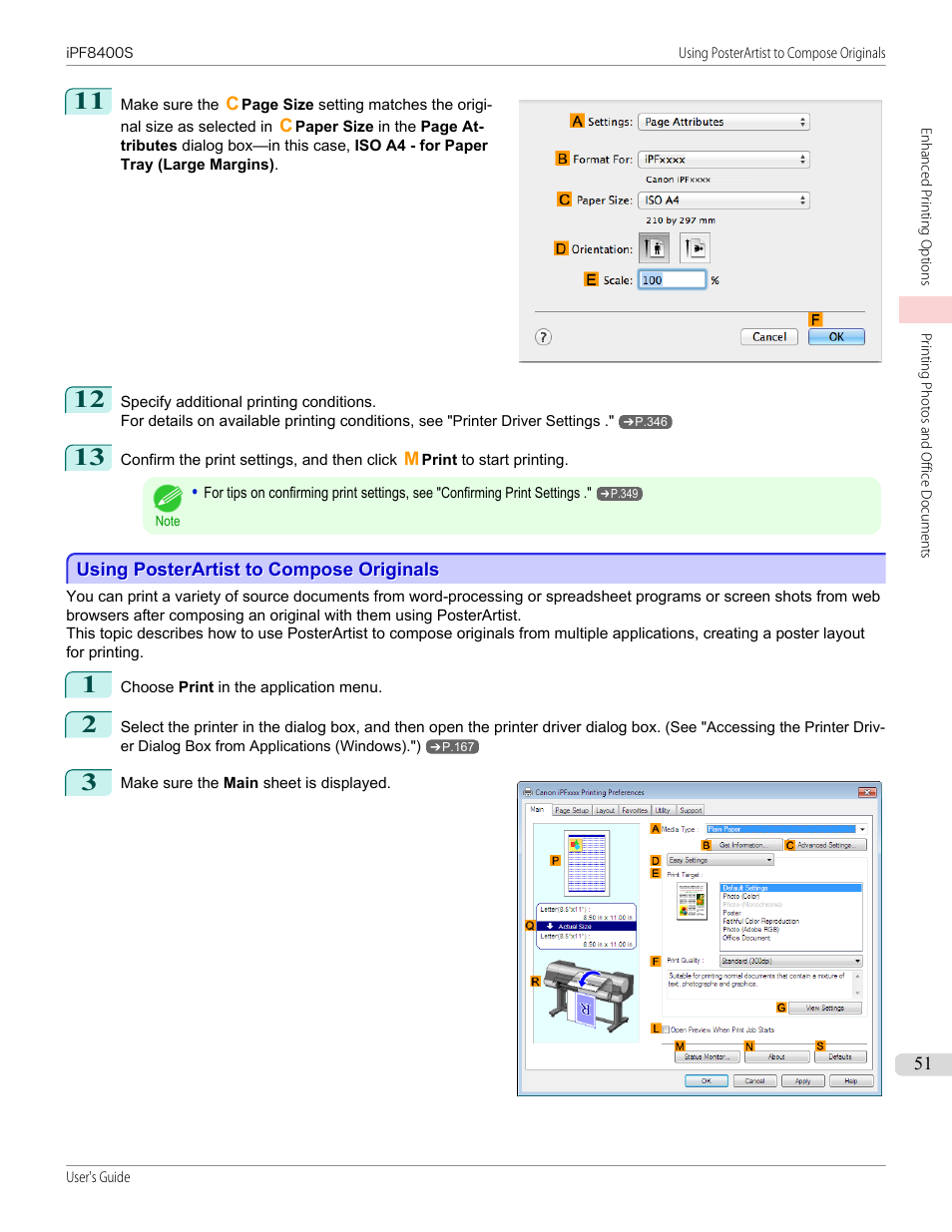 Using posterartist to compose originals | Canon imagePROGRAF iPF8400S User Manual | Page 51 / 1004