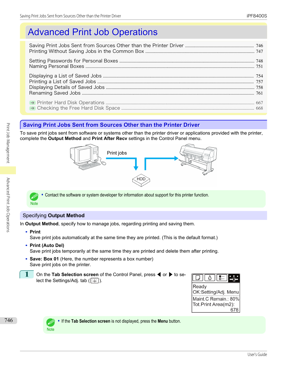Advanced print job operations | Canon imagePROGRAF iPF8400S User Manual | Page 746 / 1004