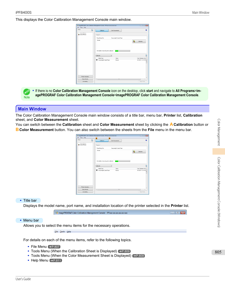 Main window | Canon imagePROGRAF iPF8400S User Manual | Page 805 / 1004