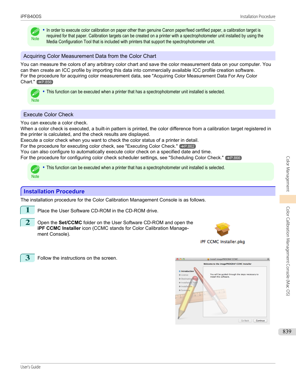 Installation procedure | Canon imagePROGRAF iPF8400S User Manual | Page 839 / 1004