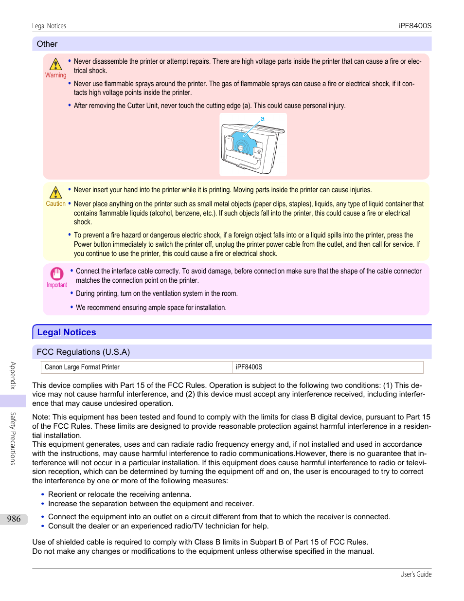 Legal notices | Canon imagePROGRAF iPF8400S User Manual | Page 986 / 1004