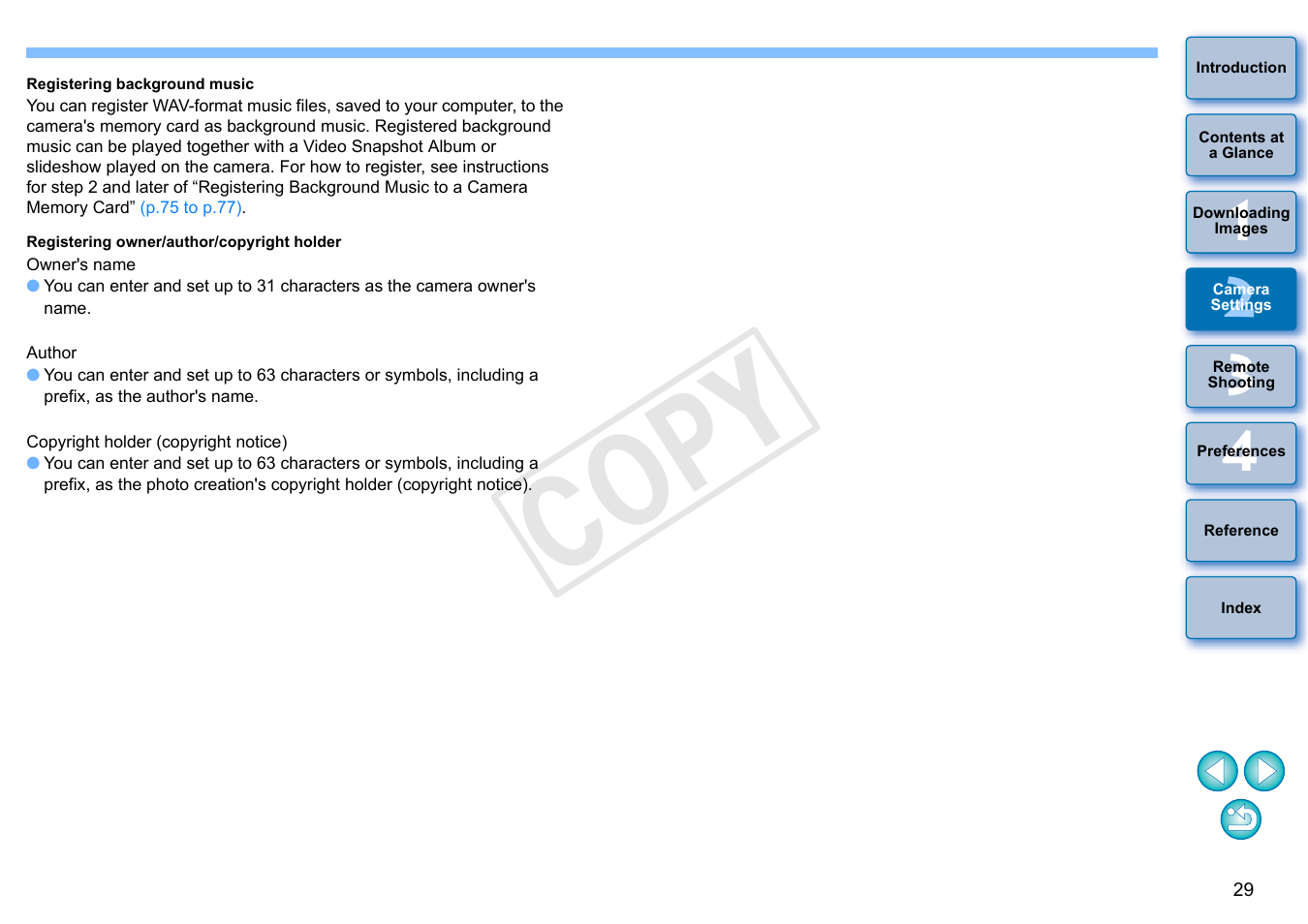 Cop y | Canon EOS Rebel SL1 18-55mm IS STM Lens Kit User Manual | Page 30 / 109