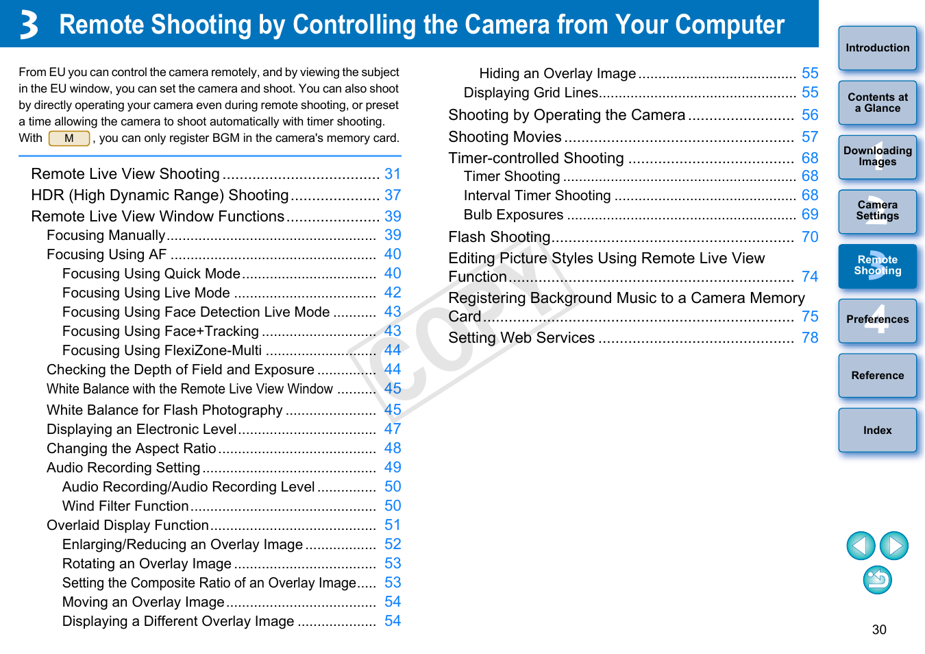 Remote, Shooting, Cop y | Canon EOS Rebel SL1 18-55mm IS STM Lens Kit User Manual | Page 31 / 109
