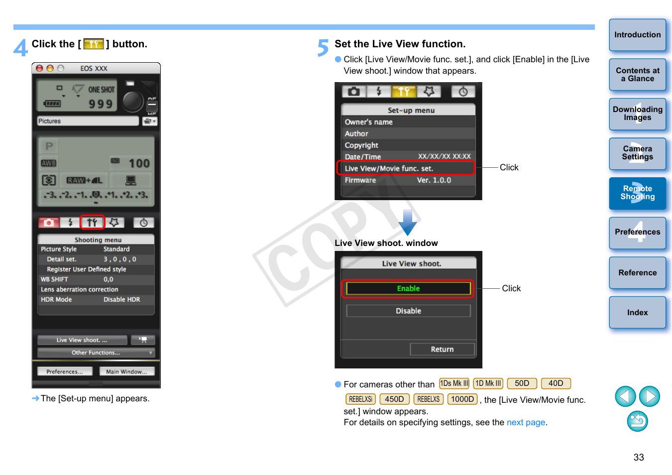 Cop y | Canon EOS Rebel SL1 18-55mm IS STM Lens Kit User Manual | Page 34 / 109