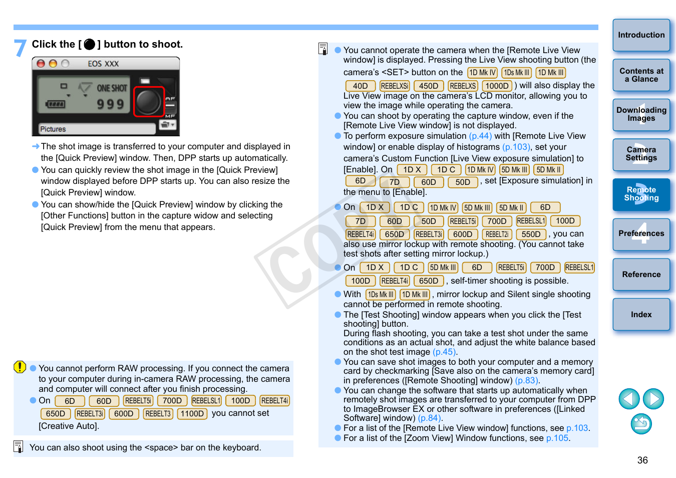 Cop y | Canon EOS Rebel SL1 18-55mm IS STM Lens Kit User Manual | Page 37 / 109