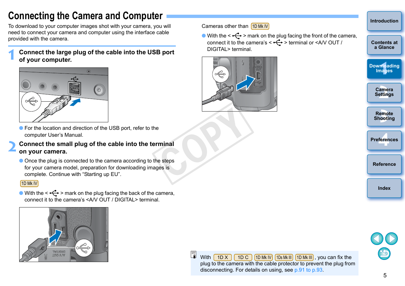 Connecting the camera and computer, Cop y | Canon EOS Rebel SL1 18-55mm IS STM Lens Kit User Manual | Page 6 / 109