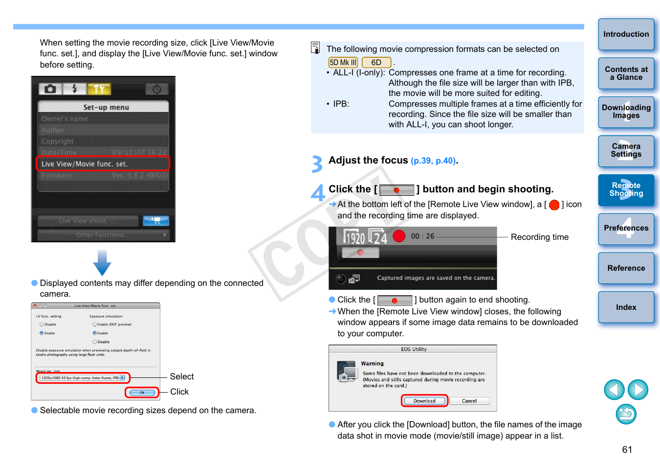 Cop y | Canon EOS Rebel SL1 18-55mm IS STM Lens Kit User Manual | Page 62 / 109