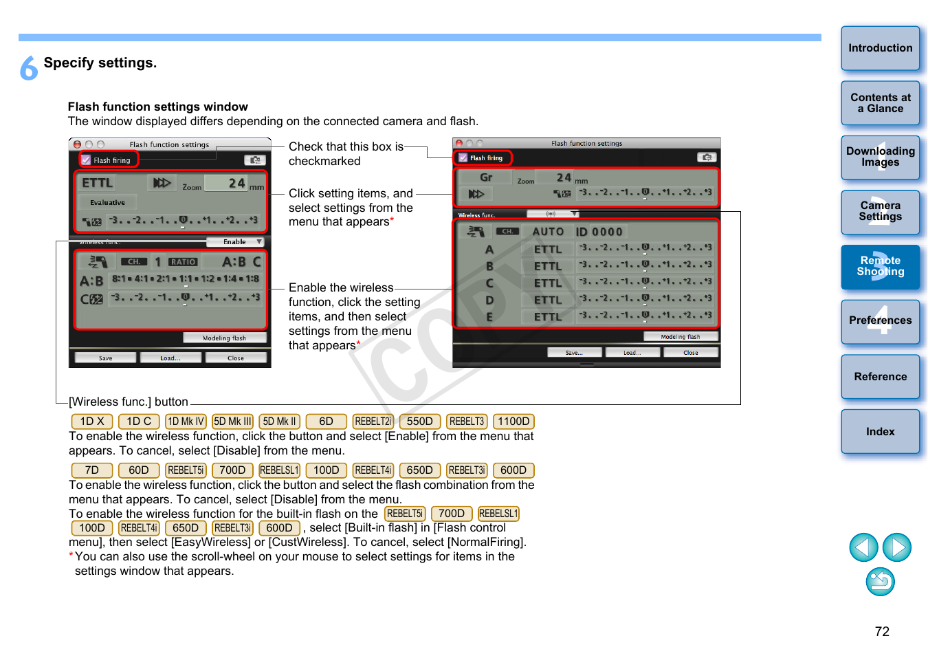 P.72), Cop y | Canon EOS Rebel SL1 18-55mm IS STM Lens Kit User Manual | Page 73 / 109