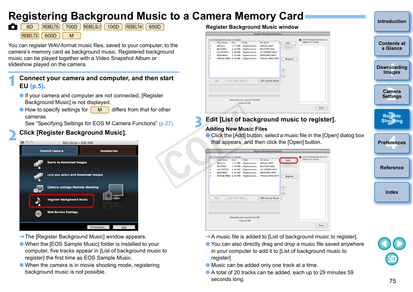 P.75, P.75 to p.7, Cop y | Canon EOS Rebel SL1 18-55mm IS STM Lens Kit User Manual | Page 76 / 109