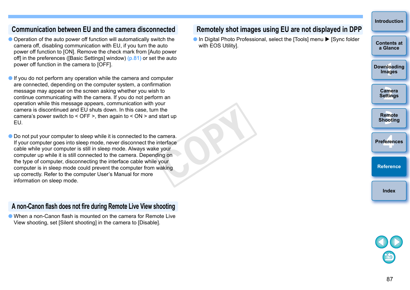 Cop y | Canon EOS Rebel SL1 18-55mm IS STM Lens Kit User Manual | Page 88 / 109