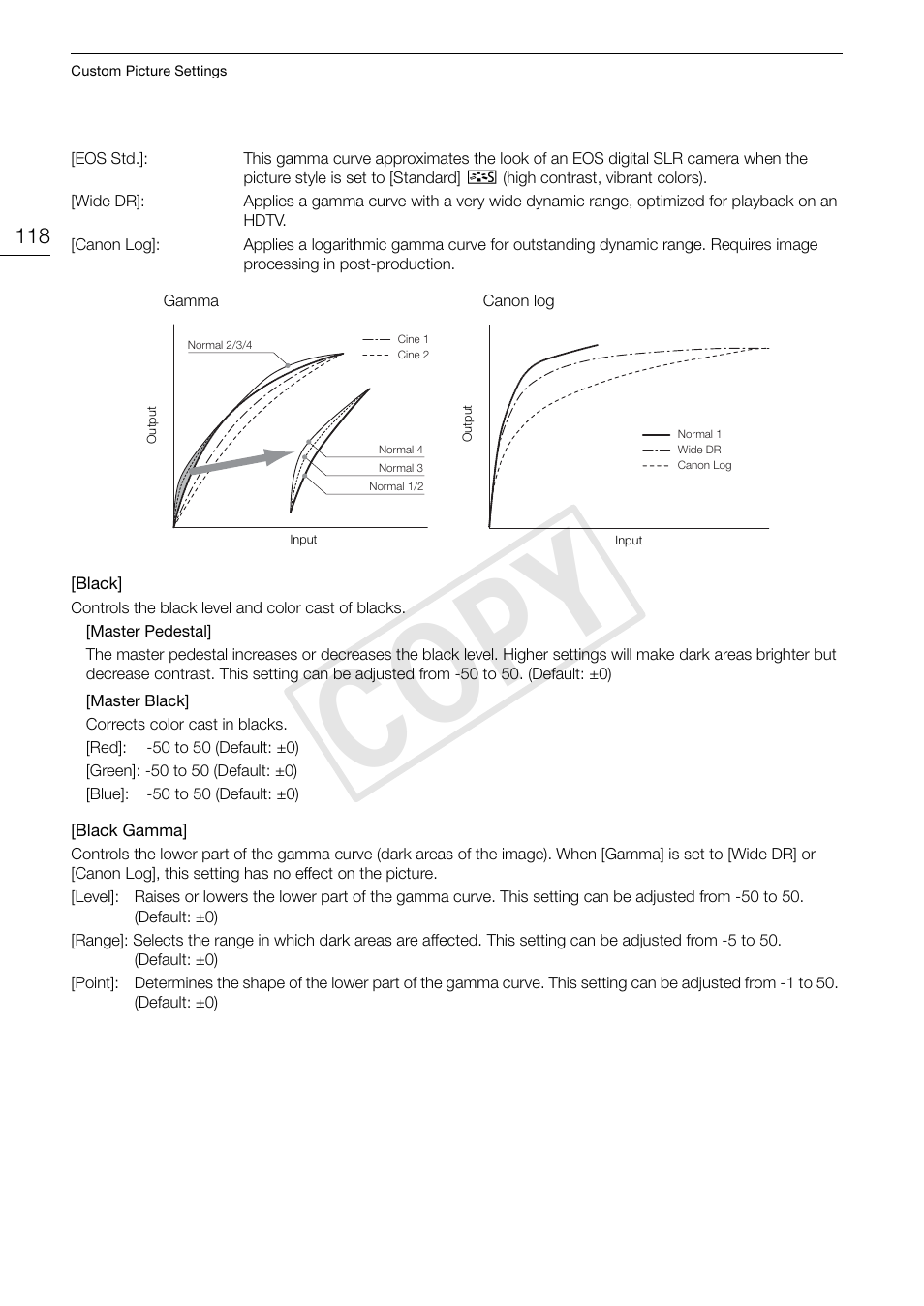 Cop y | Canon EOS C300 PL User Manual | Page 118 / 196