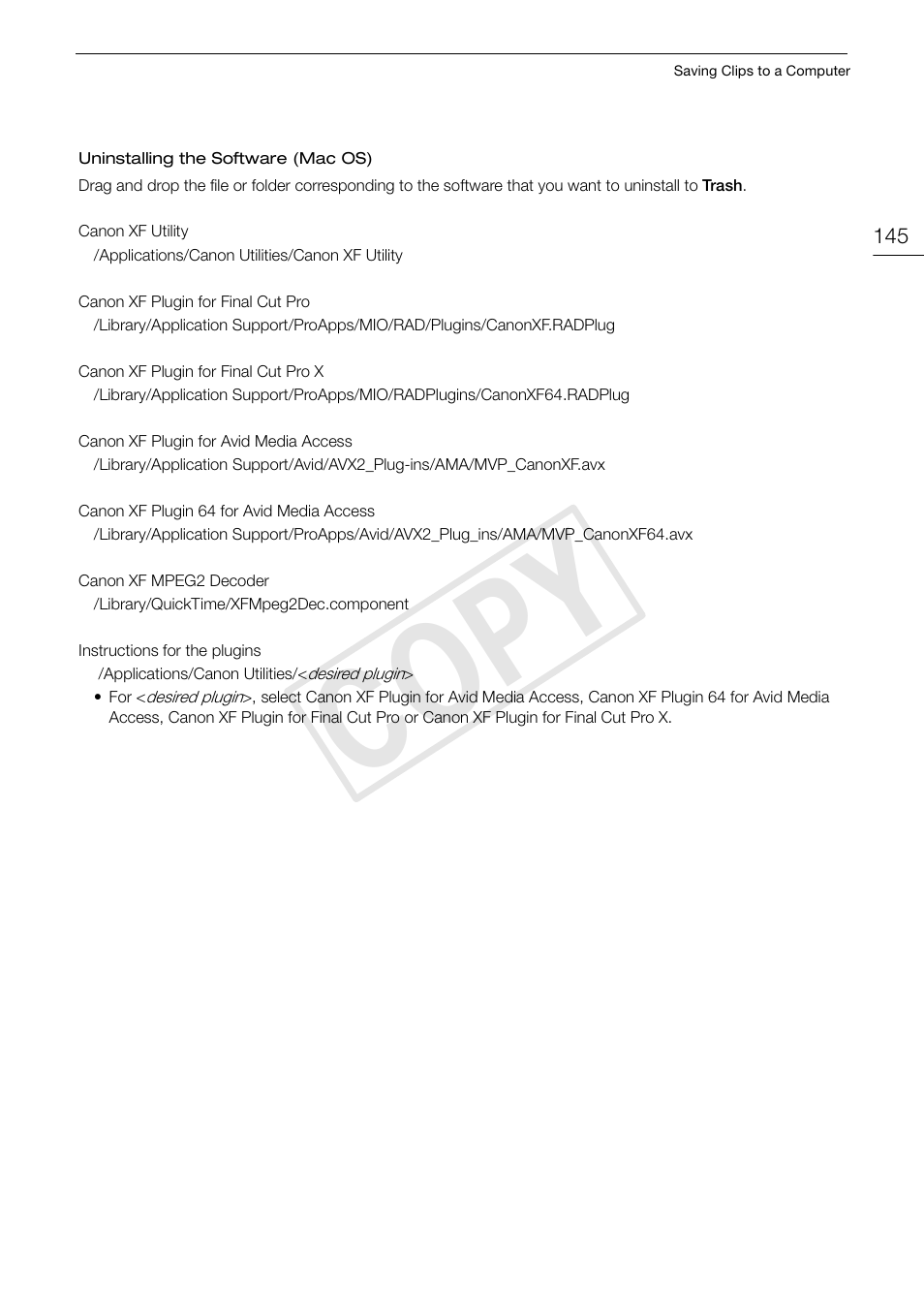 Cop y | Canon EOS C300 PL User Manual | Page 145 / 196