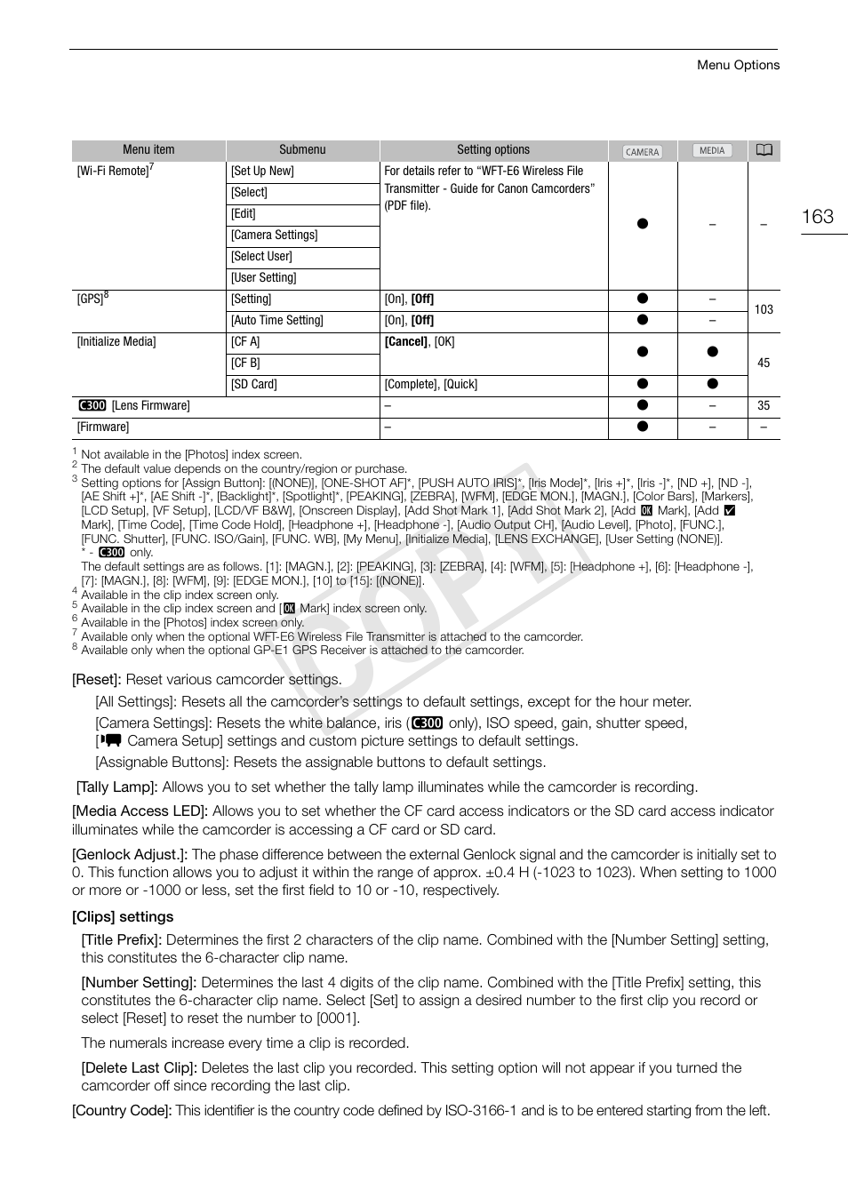 Cop y | Canon EOS C300 PL User Manual | Page 163 / 196