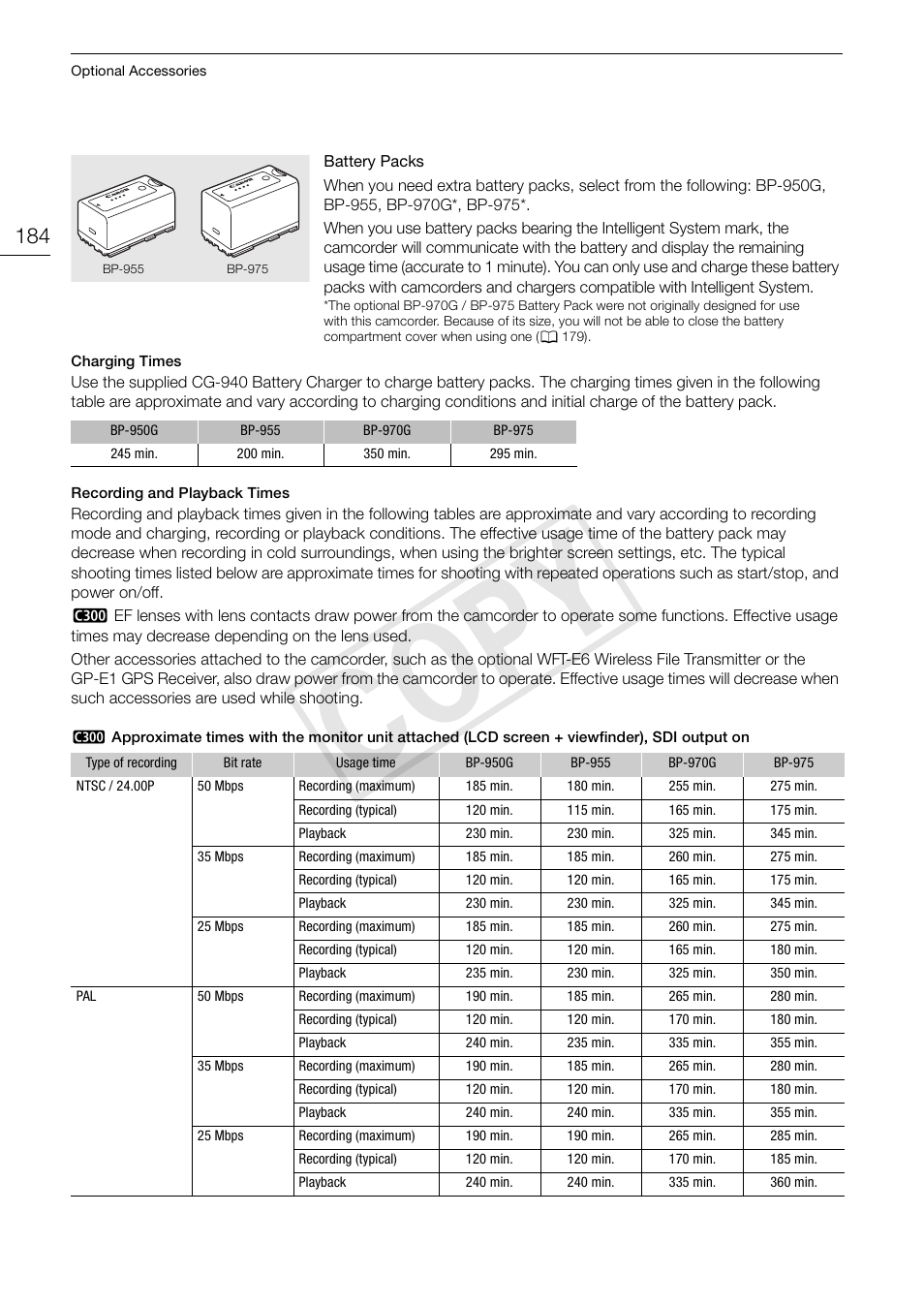 184) an, Cop y | Canon EOS C300 PL User Manual | Page 184 / 196