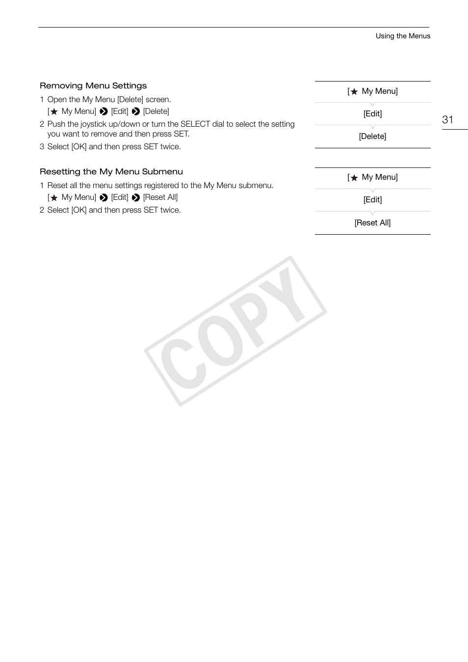 Cop y | Canon EOS C300 PL User Manual | Page 31 / 196