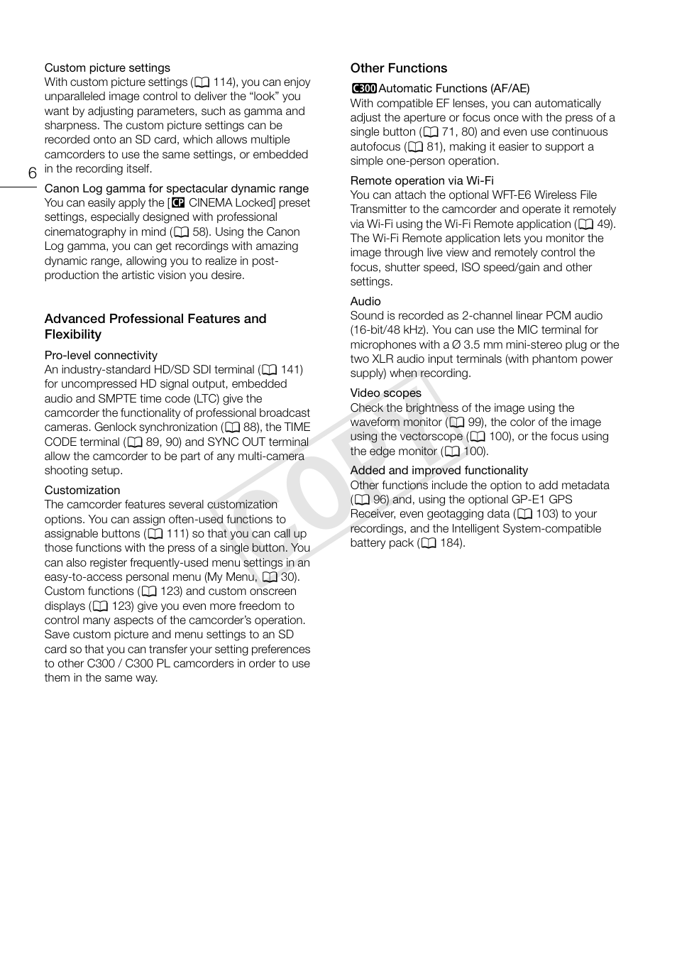 C op y | Canon EOS C300 PL User Manual | Page 6 / 196