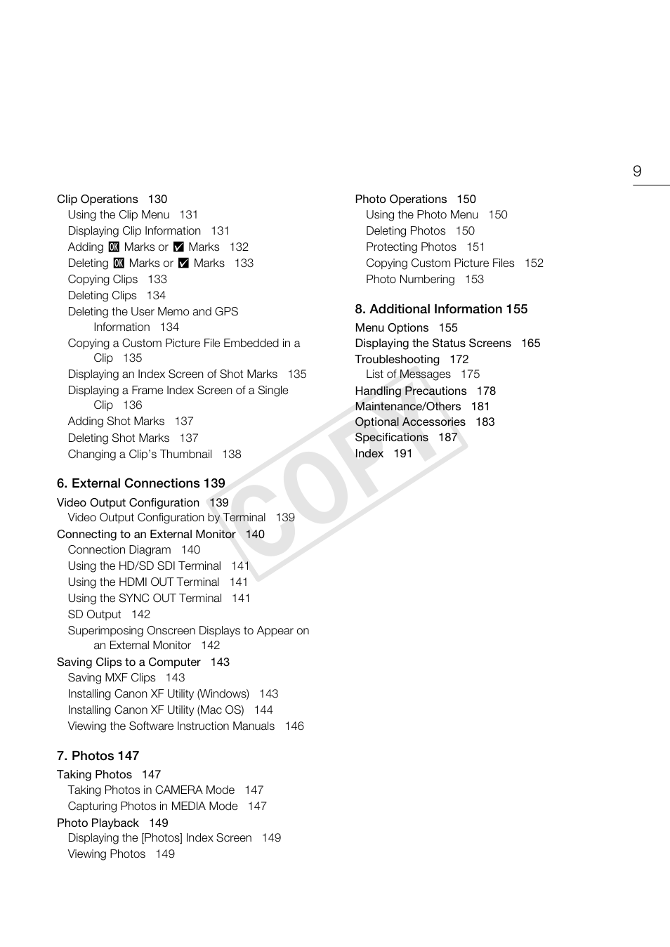 C op y | Canon EOS C300 PL User Manual | Page 9 / 196