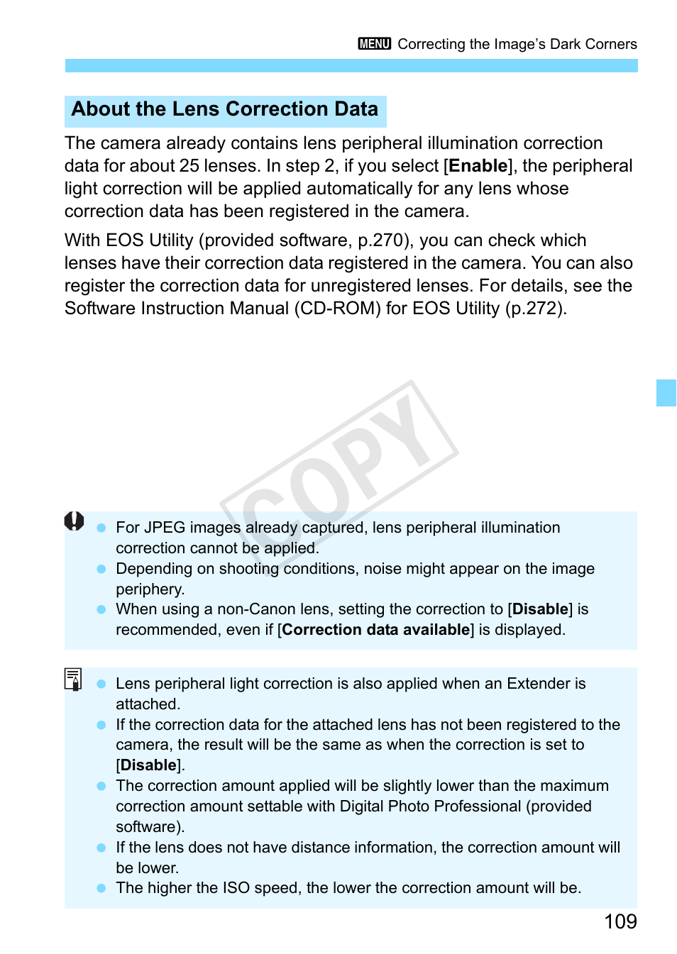 Cop y | Canon EOS Rebel T3 18-55mm IS II Lens Kit User Manual | Page 109 / 292